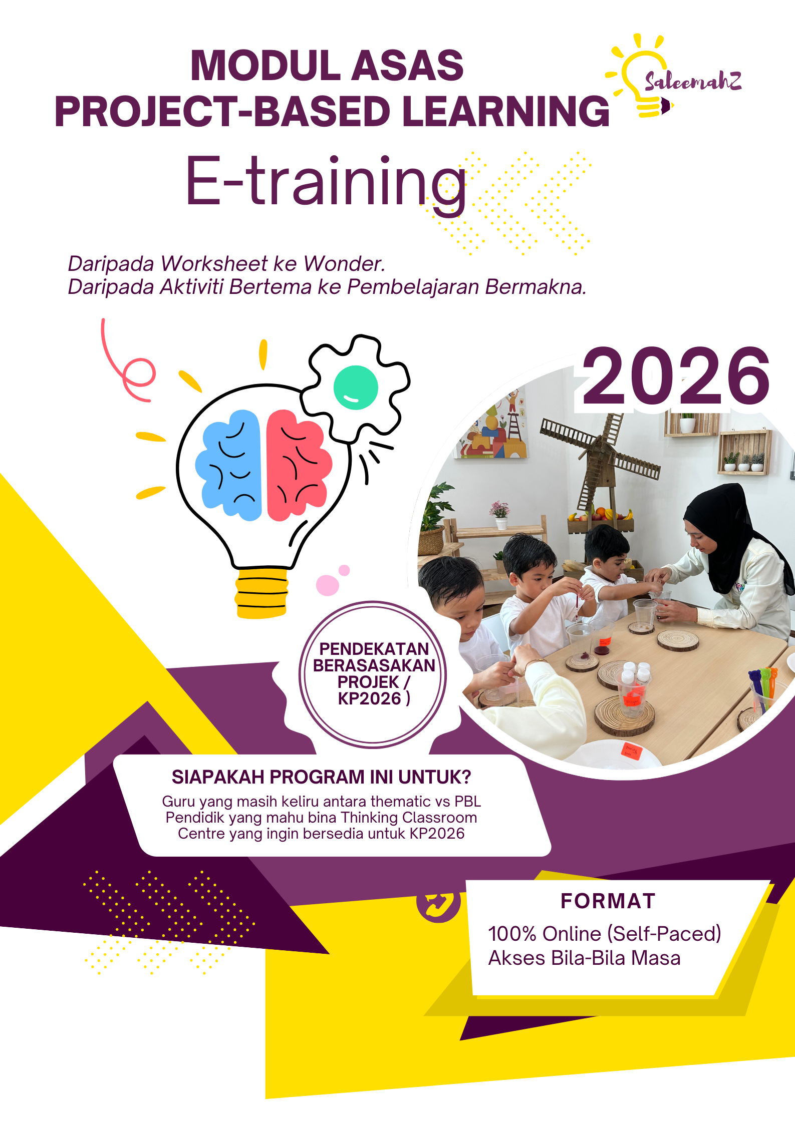 Poster E-Training Modul Asas Project Based Learning (ECCE/KP2026 Ready) – Saleemah Z